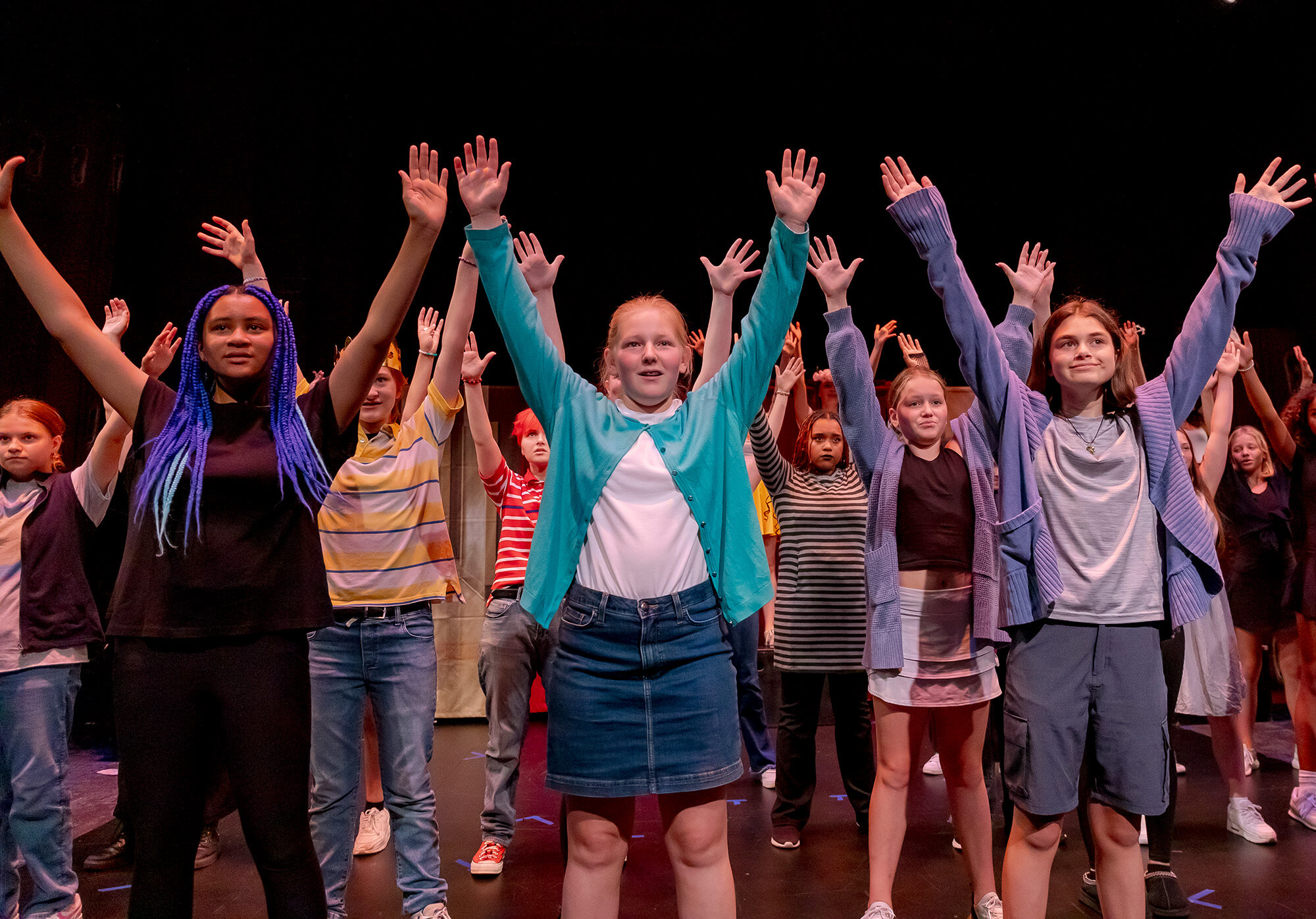 Campers on stage