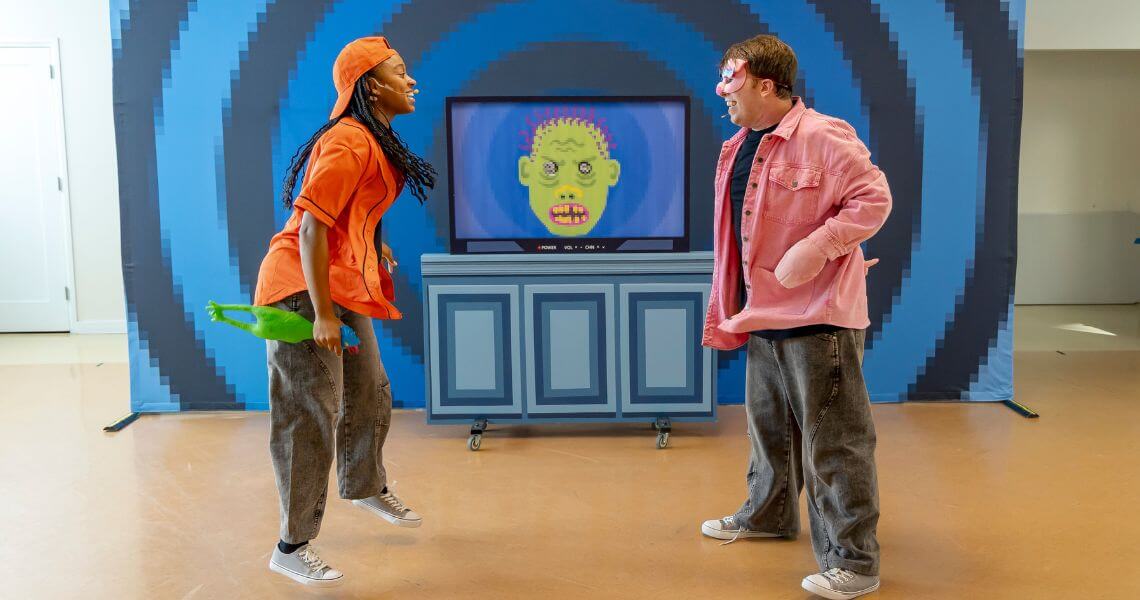 An argument in front of a TV.