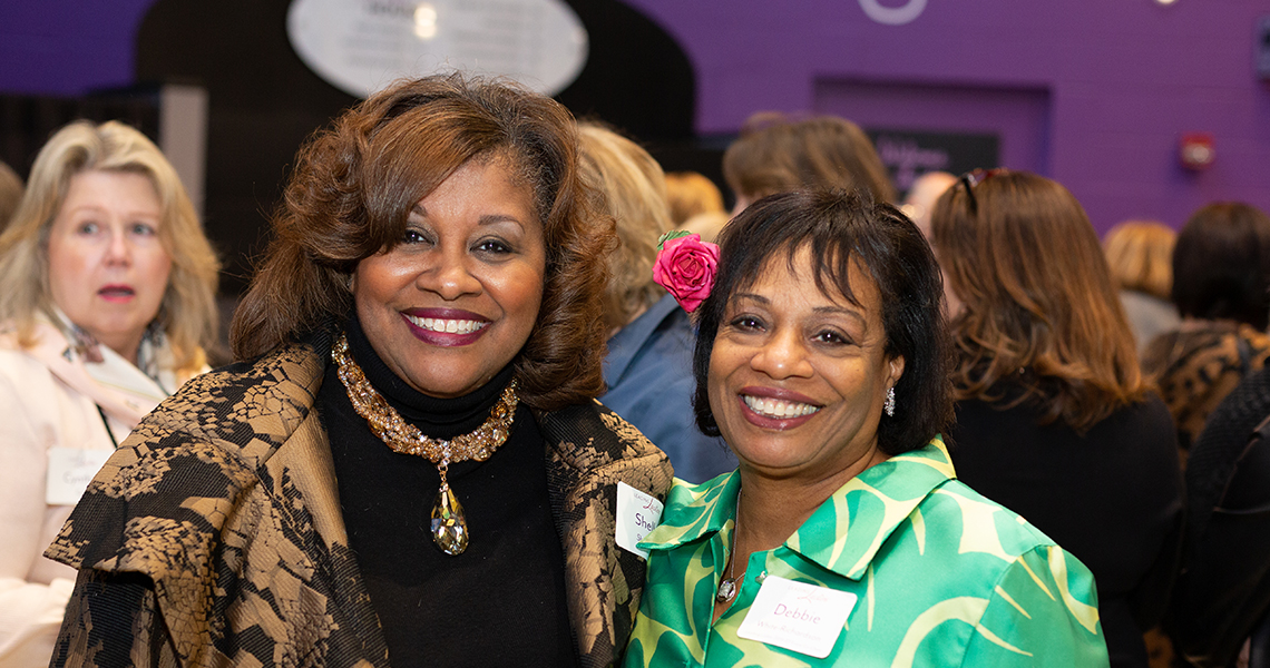 Leading Ladies Shelly Sherman and Debbie White Richardson at a 2019-20 Leading Ladies event.