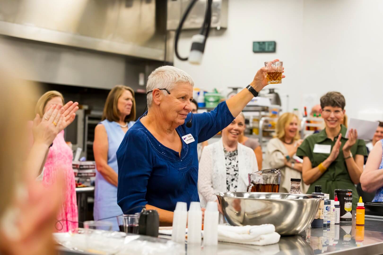 Deb Hildebrand demonstrates making faux alcohol